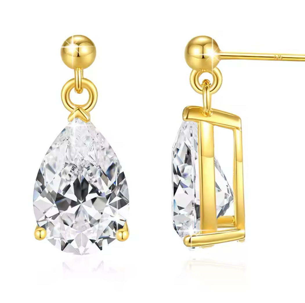 Gold Moissanite Earrings