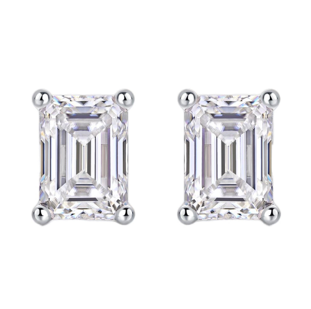 Silver Moissanite Earrings