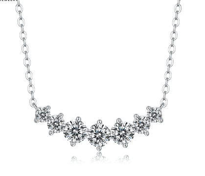 Row of moissanite necklace