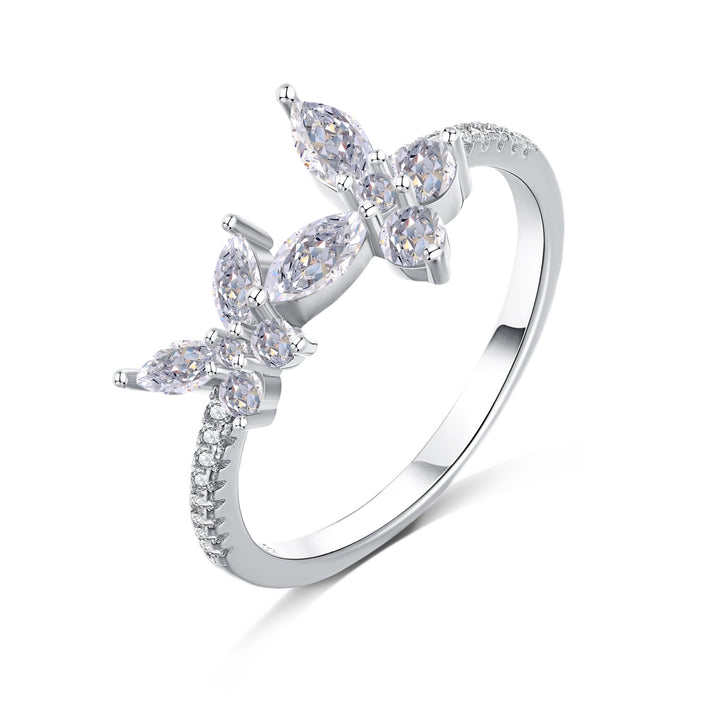 Duo butterfly band ring