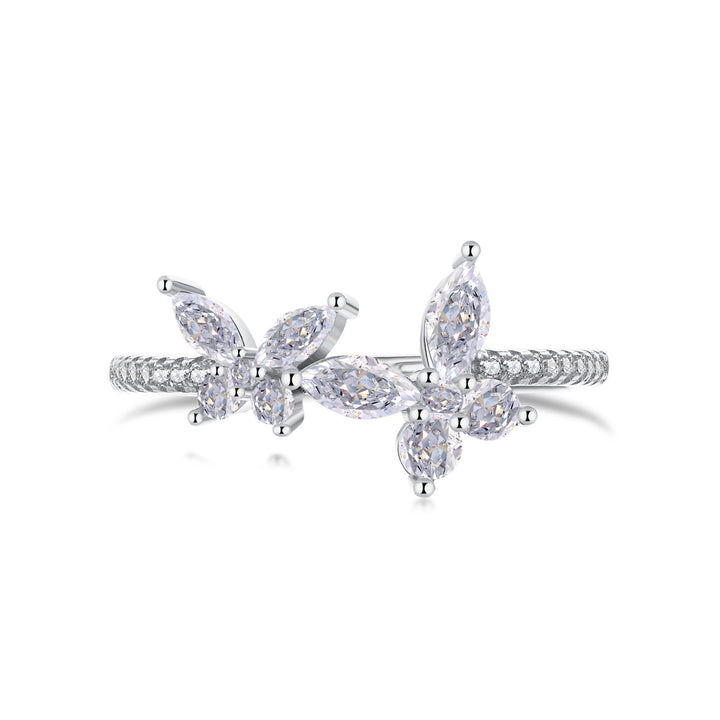 Duo butterfly band ring