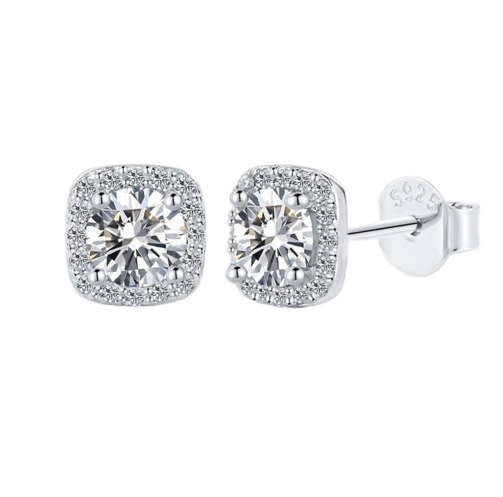 Cushion cut halo earrings