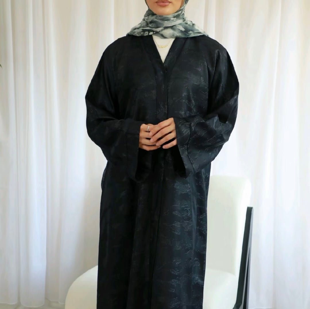 Metallic open abaya