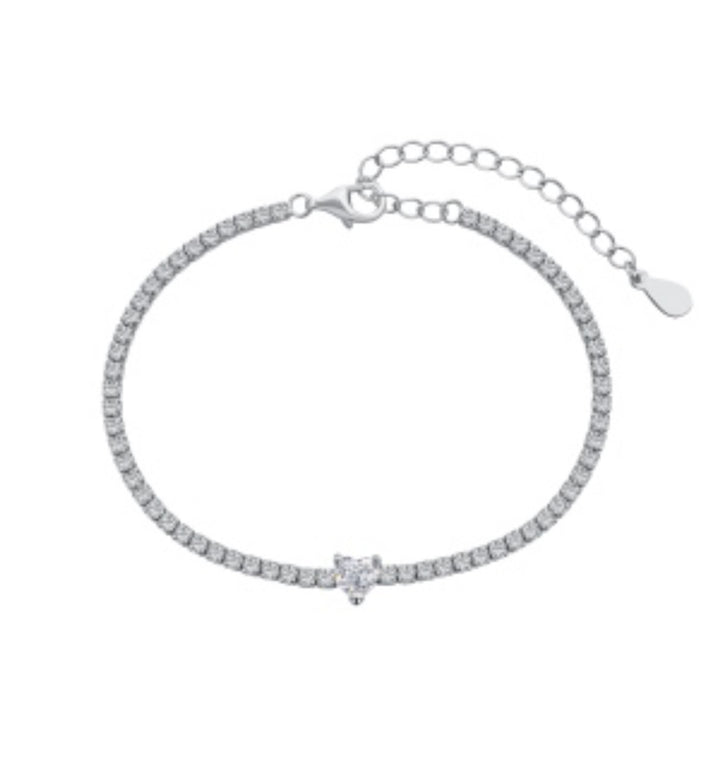 Heart tennis bracelet