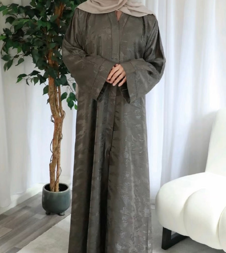 Metallic open abaya