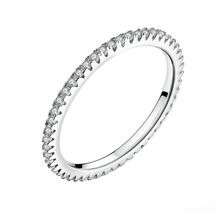 Thin band infinity ring