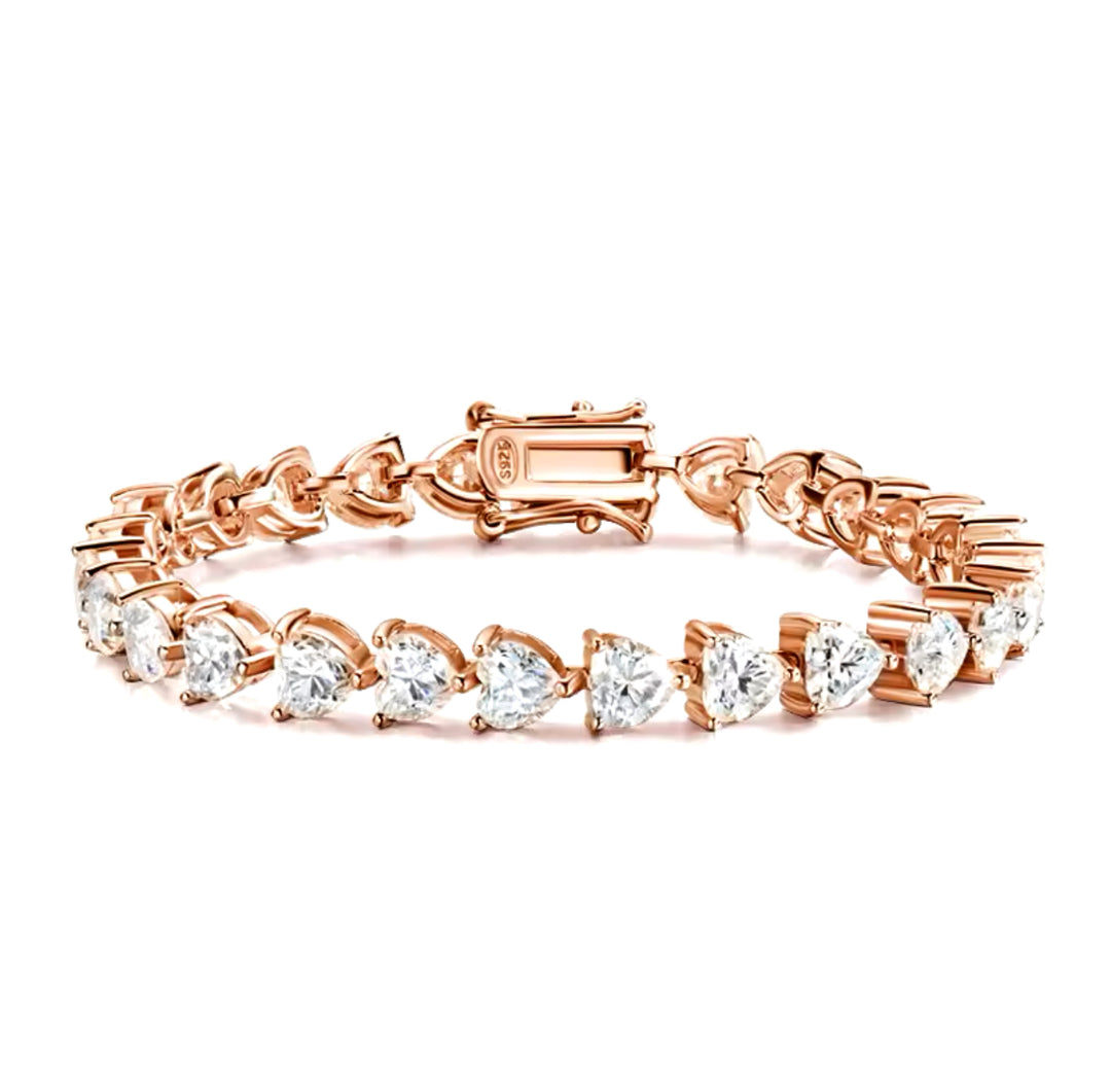 Heart moissanite tennis bracelet