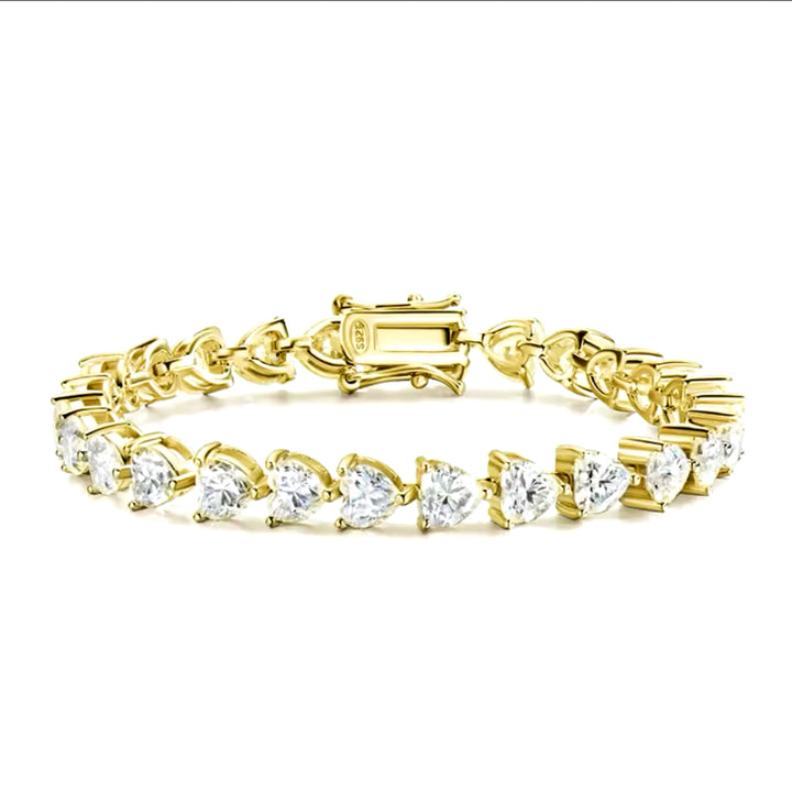 Heart moissanite tennis bracelet